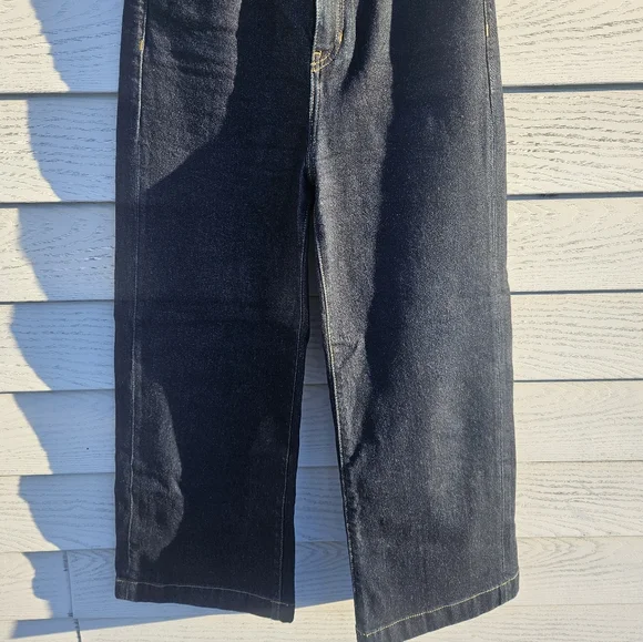 Banana Republic High Rise Wide Leg Crop Jeans Dark Wash Size 26 - Picture 5 of 9
